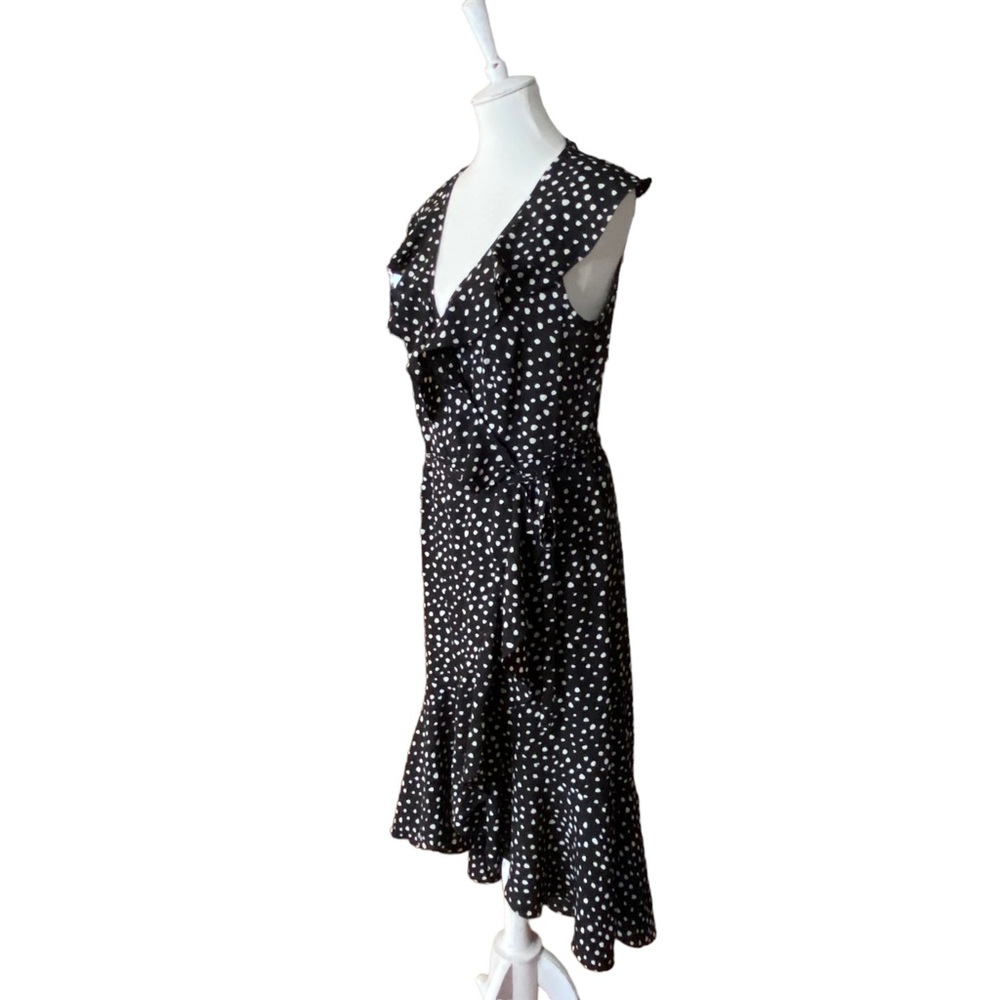 NWT Max Studio black and white wrap dress womens large - Picture 2 of 9